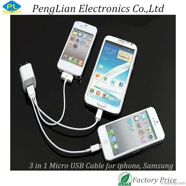 Universal 8pin, 30pin Micro USB Data Transfer & Charger Cable for iPho