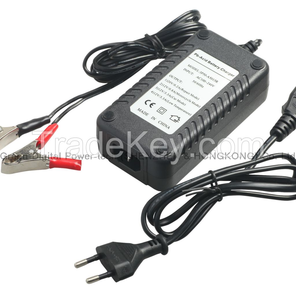 12V Car Battery Charger for Motorcycle Lead Acid Battery