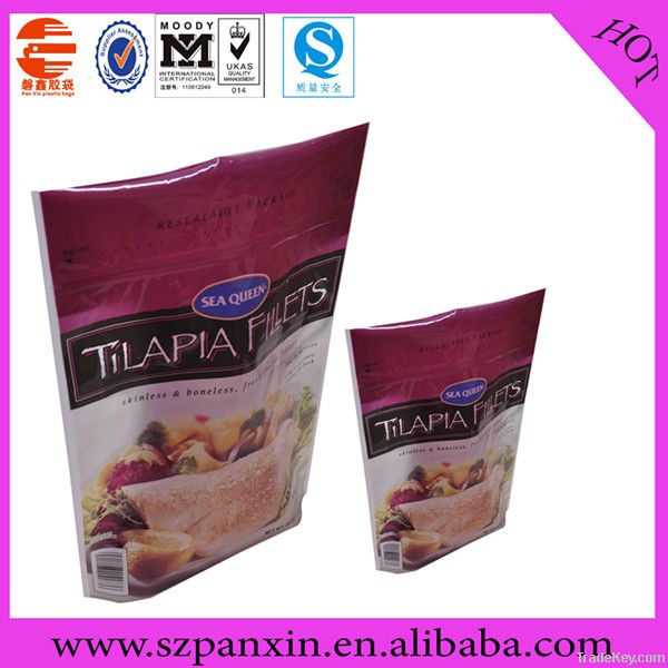 stand up food grade plastic bag with zipper