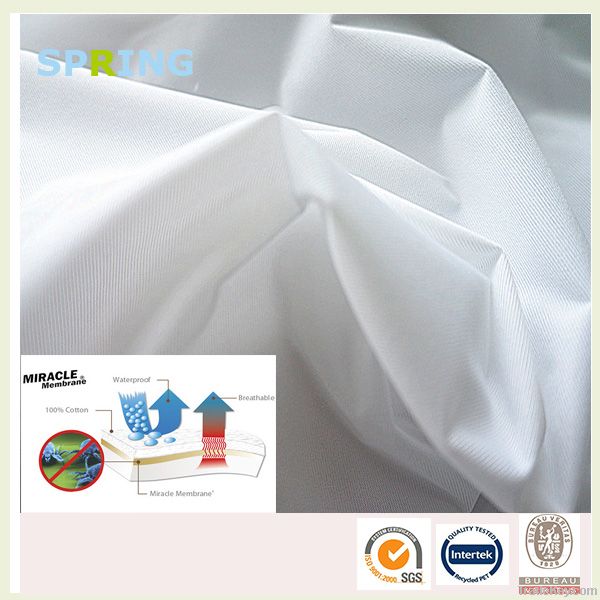 poly knit and PU laminated waterproof mattress protector fabric