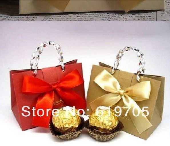 Red beige Pink Elegant candy Bag Favors box Wedding favor Party candy box Anniversary gifts box