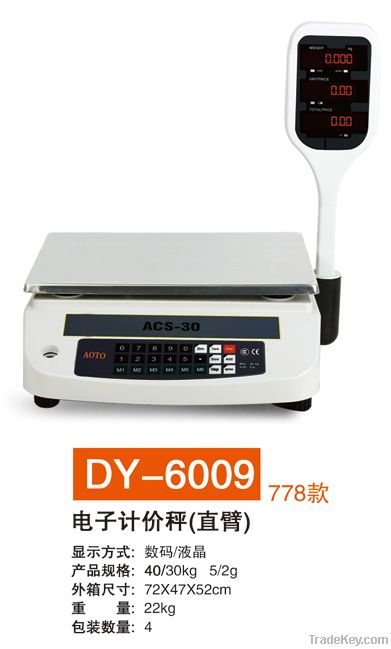 DY-6009 acs electronic price computing scale with pole