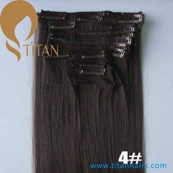 alibaba express fashion 100%human hair extension Indian hair clip in hair extension  