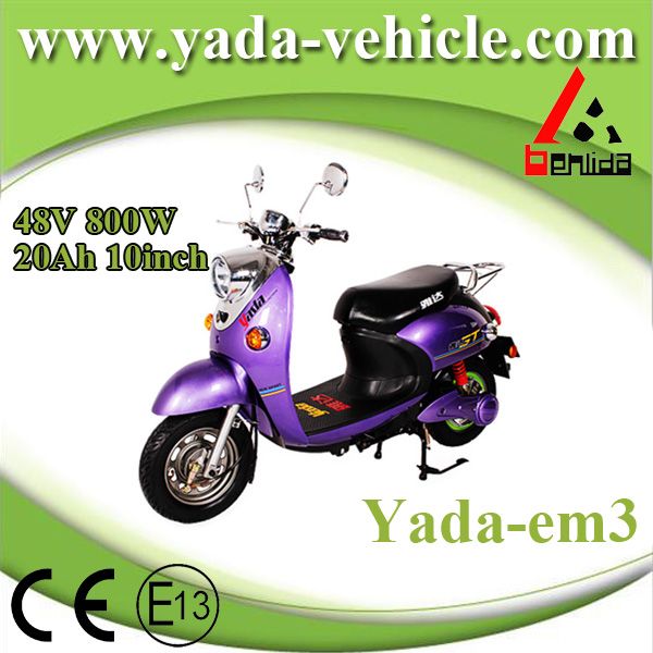 48v 800w 20ah 10inch drum brake mini fashion style electric scooter motorcycle (yada em3)