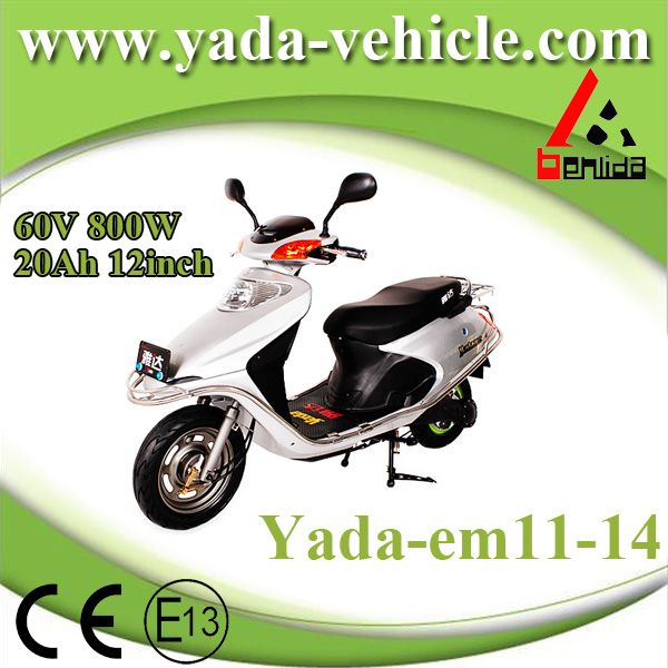 60v 800w 20ah 12inch drum disc brake mini sport style electric scooter motorcycle (yada em11-14)