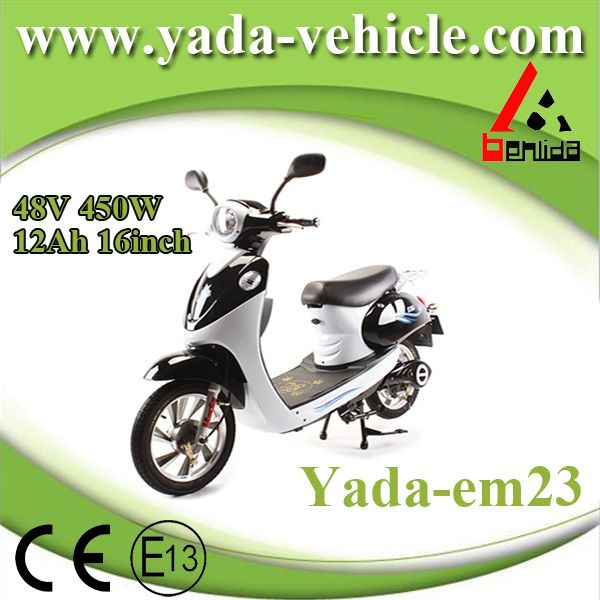 48v 450w 12ah 16inch drum brake sport style electric scooter motorcycle (yada em23)