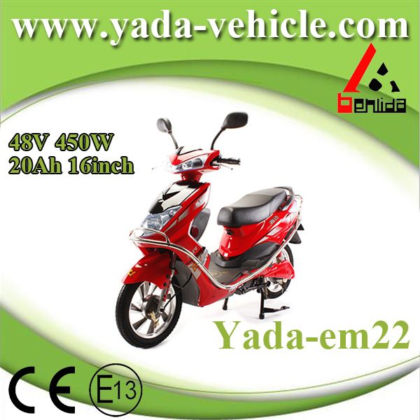 48v 450w 20ah 16inch drum brake sport style electric scooter motorcycle (yada em22)