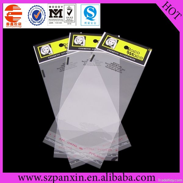 clear opp plastic bag with head card