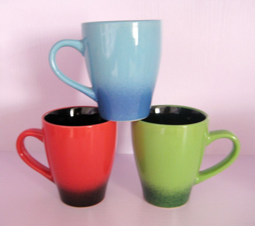 Color glazed ceramic mugs, porcelain daily use tea&amp;amp; coffee set
