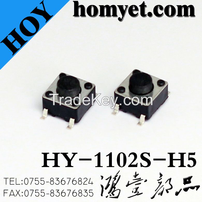 High Quality Tact Switch with SMD Type 6*6*5mm 4pin (HY-1102S-H5)