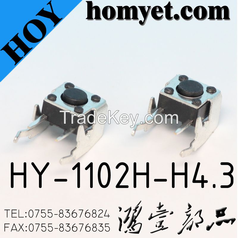 6*6*4.3mm Round Hangle with Registration Mast Tact Switch (HY-1102H-H4.3)