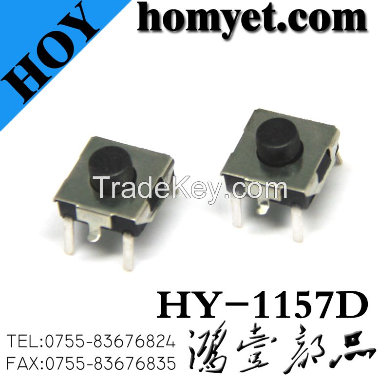 China Manufacturer Wholesales 6.2*6.2mm Tact Switch with 5pin Feet (HY-1157D)