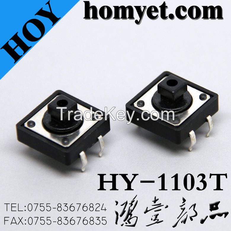 High Quality Tact Switch with 12*12*7.3mm Four Pin DIP (HY-1103T)