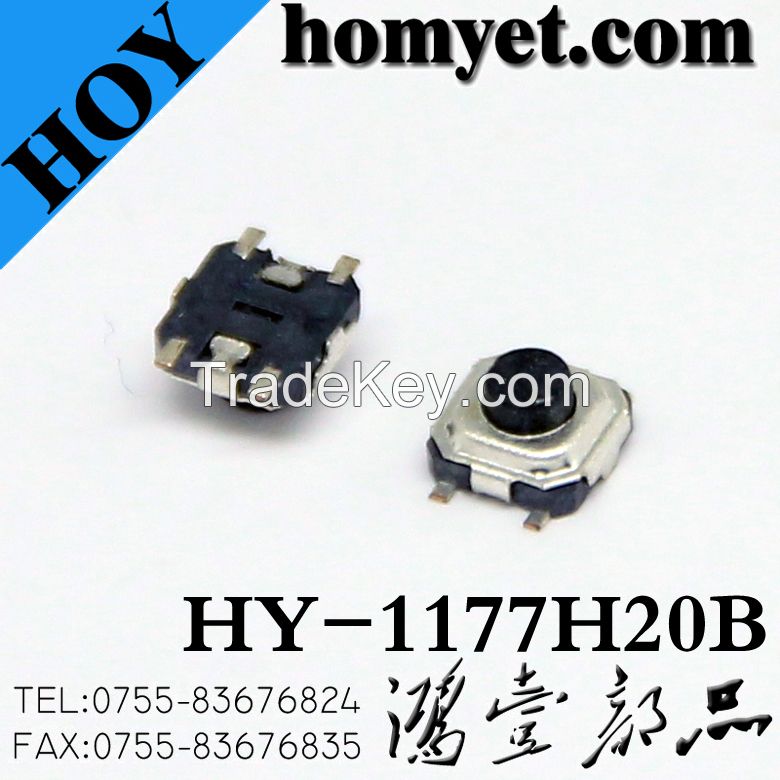 High Quality 3.3*3.3*2mm Tact Switch with 4pin Registration Mast SMD (hy-1177h20b)