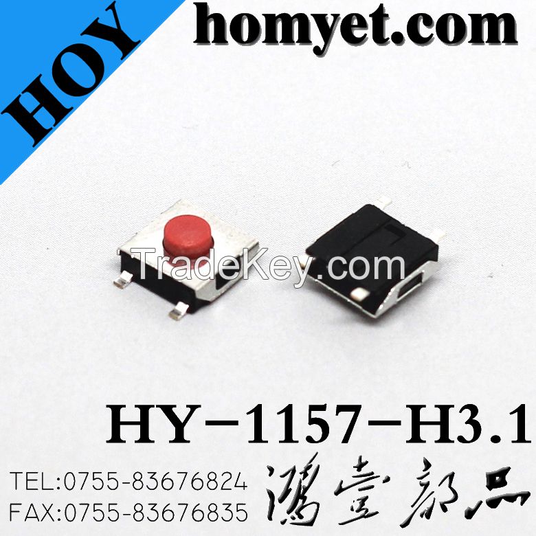 5pin SMD Tactical Switch with 6.2*. 6.2*3.1mm Red Round Button for Digital Products (hy-1157-h31)