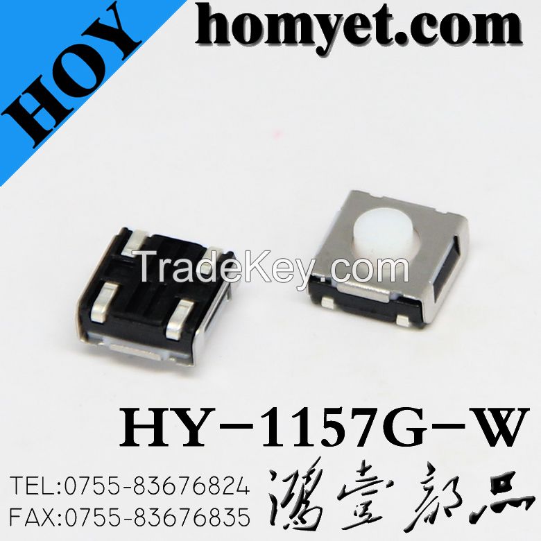 Supply Low Price Tact Switch with White Round Button with 4 Pin 6.2*6.2mm SMD Type Tactile Switch