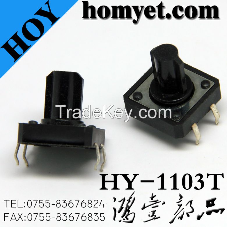 High Quality Tact Switch with 12*12*7.3mm Four Pin DIP (HY-1103T)