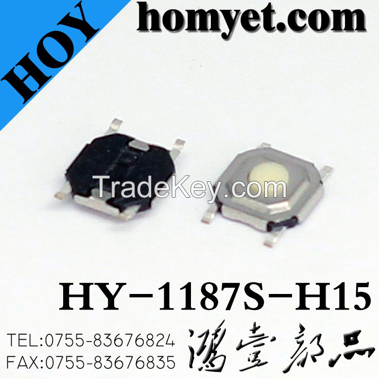 Manufacturer 5.2*5.2*0.8mm Tact Switch with 4pin 3mm Round Button (HY-1187N)