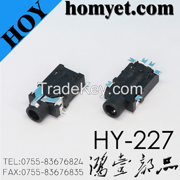 2.5mm Phone Jack Connector with SMT Type 6pin Registration Mast