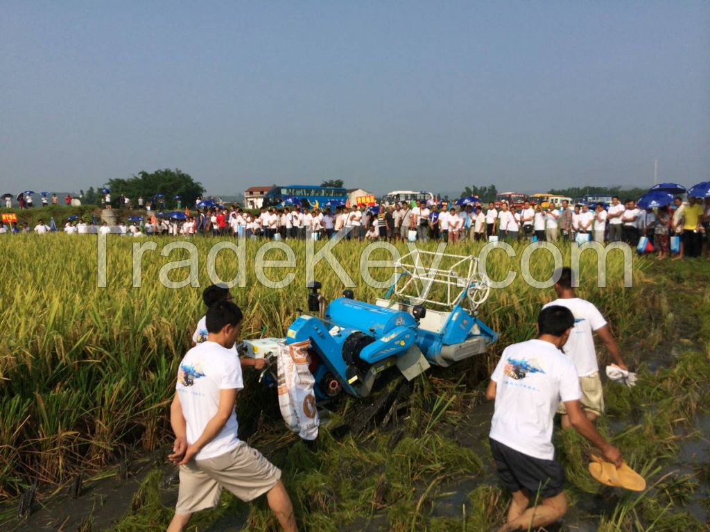 paddy mini combine harvester for rice and wheat