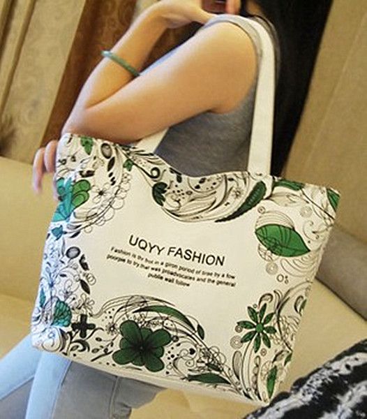 Multi-colored cartoon bags canvas bag shopping totes