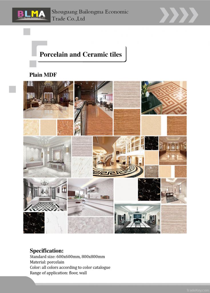 porcelain and ceramic tiles