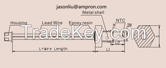 NTC temperature sensor for solar water heater   water heater