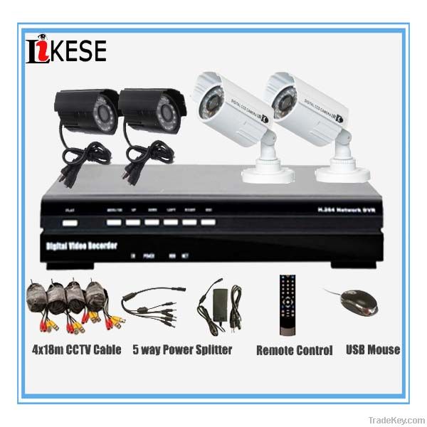 Security CCTV System 4CH Full D1 DVR with IR Bullet Cameras security