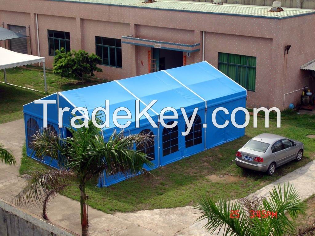 6x9m small marquee tent with transparent pvc church windows