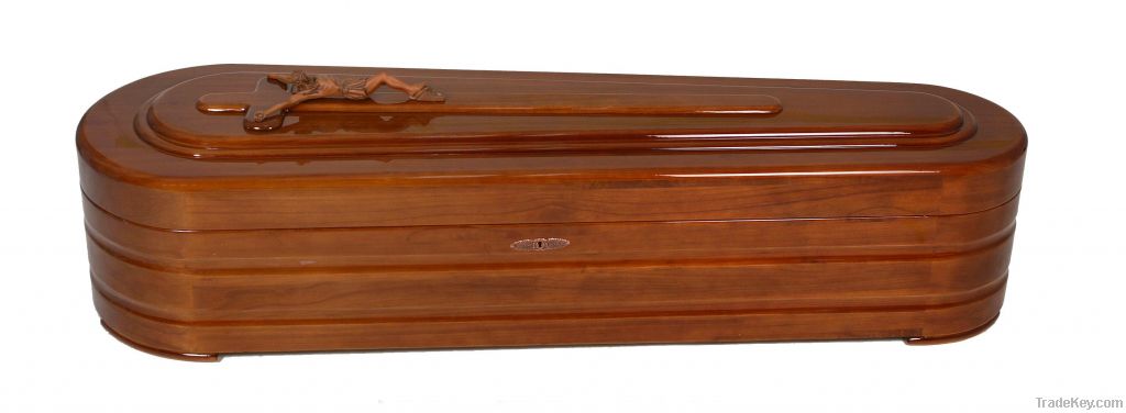 German style wooden coffin
