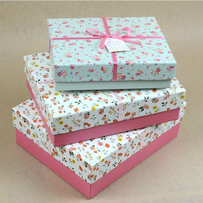 Floral Paper Storage Gift Box Custom Design