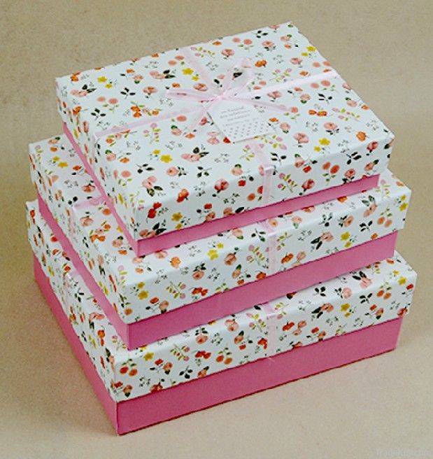 Floral Paper Storage Gift Box Custom Design