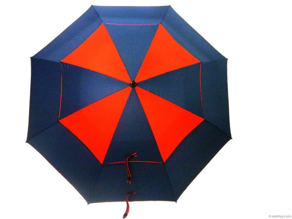 Advertising double canopy windproof golf umbrella