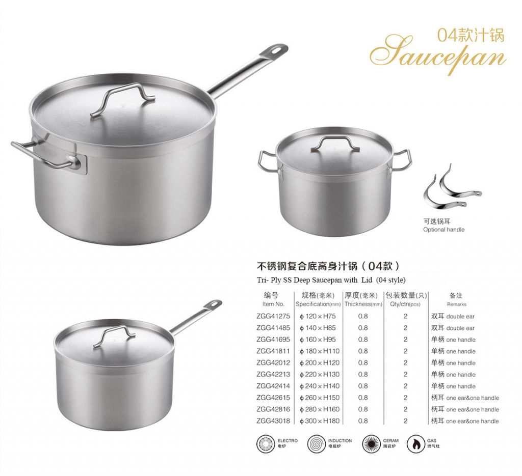 Tri - Ply SS Saucepan with Lid (04 style)