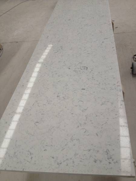 Carrara white Artificial Quartz countertop kitchen top