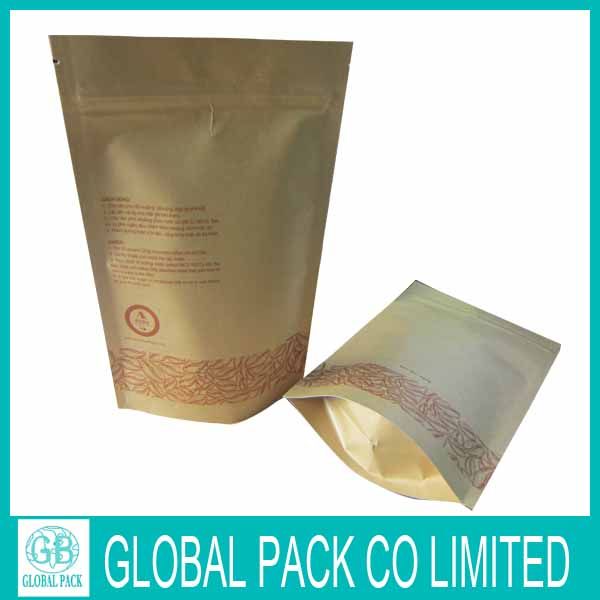 high quality 1 kg kraft paper coffee bean packaging bags with zipper