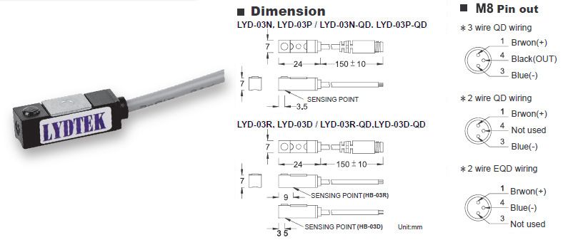 magnetic induction sensor DC AC5-240V NPN PNP LYD-03