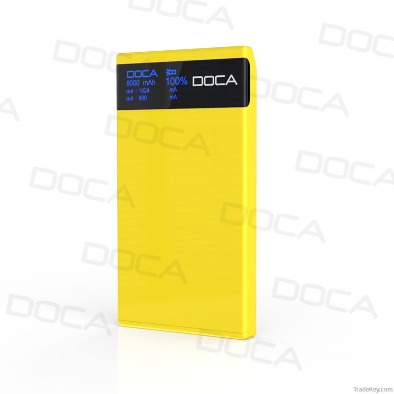 DOCA D601 Large OLED Screen 8000mAh Ultrathin Power Bank