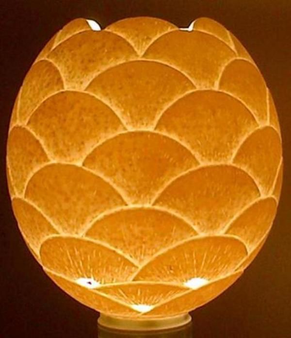 Flower hand carved ostrich egg lamp shade
