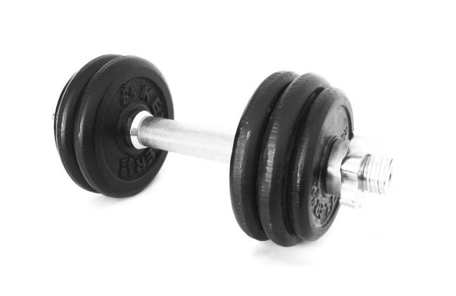 Free Weight Black Rubber Dumbbell 