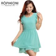 skirt Slim mint green chiffon dress