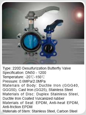 220D Desulfurization Butterfly Valve