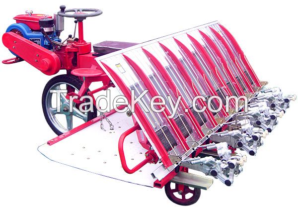 6 rows riding type high speed paddy rice transplanter in seeder