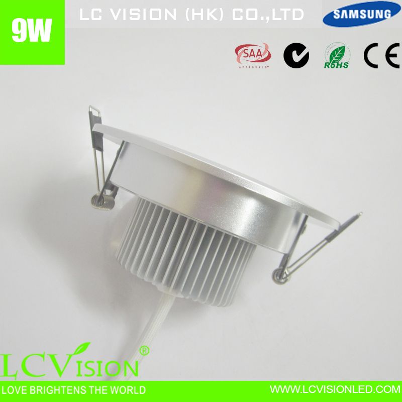 CE ROHS Dimmable 9w Samsung led down light with 5 years warranty
