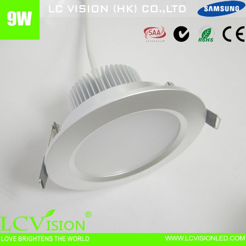 CE ROHS Dimmable 9w Samsung led down light with 5 years warranty