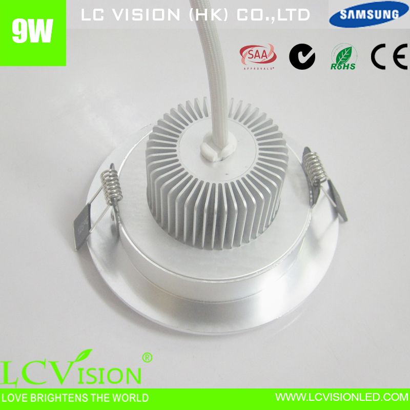 CE ROHS Dimmable 9w Samsung led down light with 5 years warranty