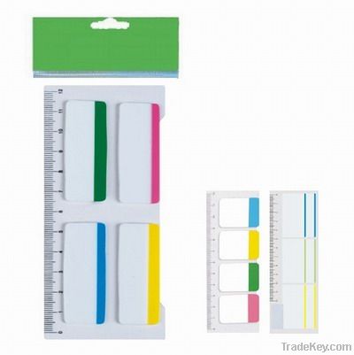 Film index tab page marker with ruler