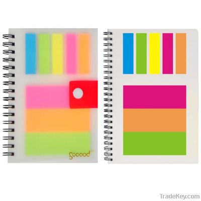 PP Spiral notebook with sticky note set