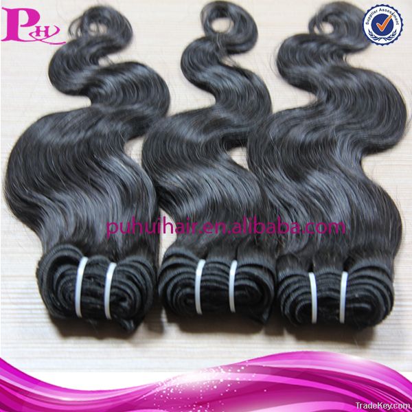 100% human virgin hair extension Beautiful body wave hair weft factory