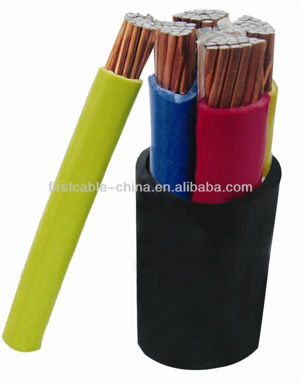 600/1000V PVC insulated 3 phase cable low voltage cable  